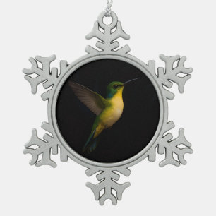 Schwarzer 4 Luxe-Schneekristall-Schmuck mit fliege Schneeflocken Zinn-Ornament