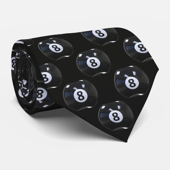 Schwarzer 8 Ball Billard Pool Spieler Cool Krawatte (Gerollt)