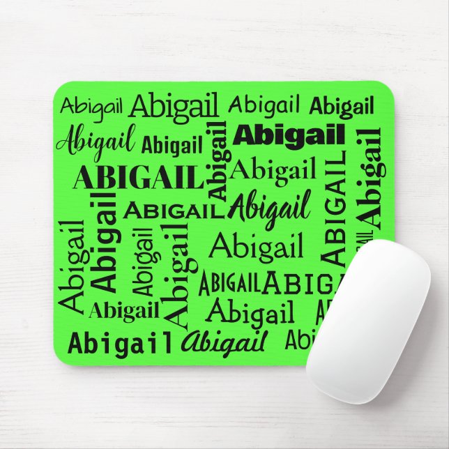 Schwarzer ABIGAIL-Name auf Neon Green Mousepad (Mit Mouse)