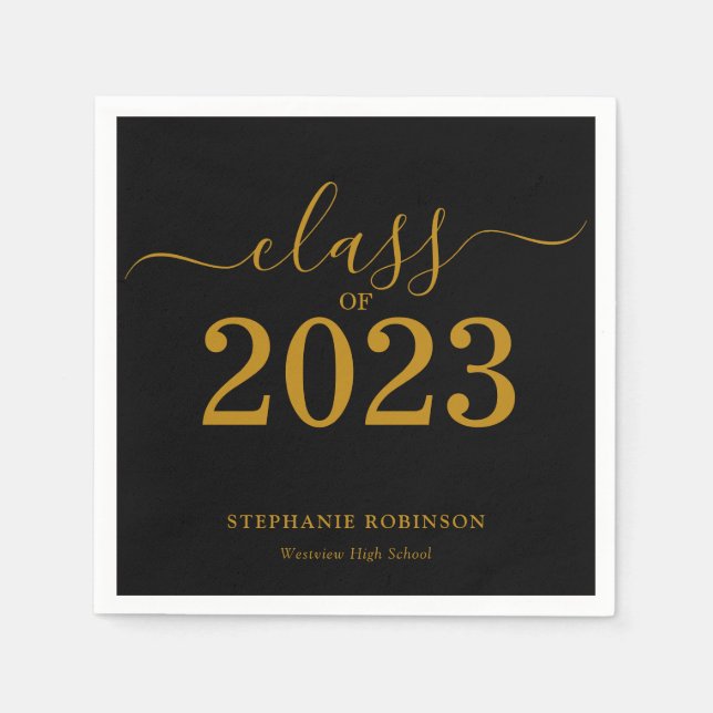 Schwarzer Abschluss 2023 Serviette (Vorderseite)