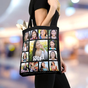 Schwarzer Abschluss K-12 fett Modernes FotoCollage Tasche