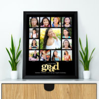 Schwarzer Abschluss K-12 FotoCollage Bold Real Gol