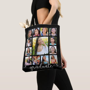Schwarzer Abschluss K-12 Moderne Script FotoCollag Tasche