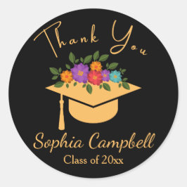 Schwarzer Abschluss Klassischer Rundaufkleber Runder Aufkleber