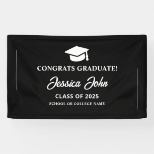 Schwarzer Absolvent Herzlichen Glückwunsch zu Ihre Banner