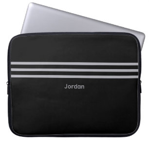 Schwarzer Add Name Padding Laptop Sleeve