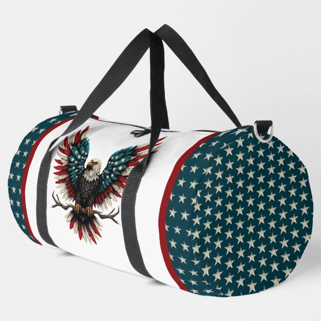 Schwarzer Adler aus Rustikal Duffle Bag (Linke Ecke)
