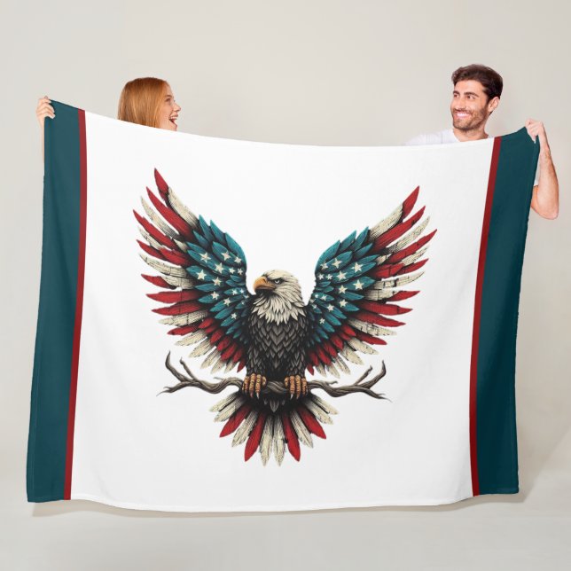 Schwarzer Adler aus Rustikal Fleecedecke (Beispiel)