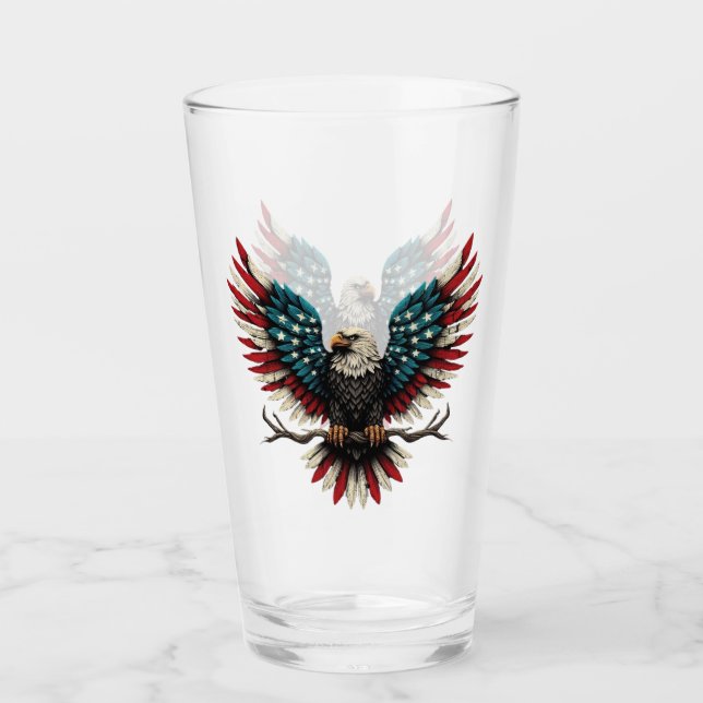 Schwarzer Adler aus Rustikal Glas (Vorderseite)