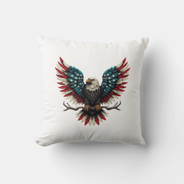 Schwarzer Adler aus Rustikal Kissen (Vorderseite)