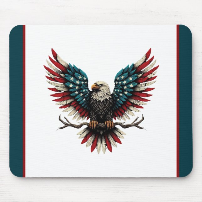 Schwarzer Adler aus Rustikal Mousepad (Vorne)