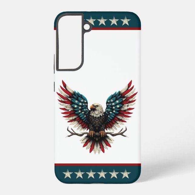 Schwarzer Adler aus Rustikal Samsung Galaxy Hülle (Rückseite)