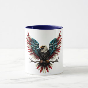 Schwarzer Adler aus Rustikal Tasse