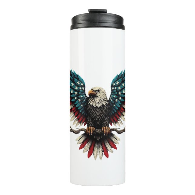 Schwarzer Adler aus Rustikal Thermosbecher (Vorderseite)