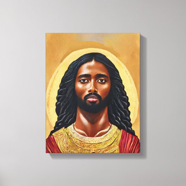 Schwarzer Afrikaner Jesus Christus Religiöse Kunst Leinwanddruck (Vorderseite)