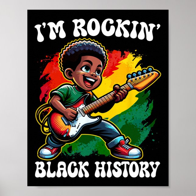 Schwarzer Afro-Junge, ich rocke den schwarzen Gesc Poster (Vorne)