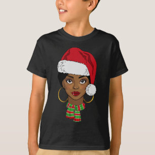 Schwarzer afroamerikanischer Weihnachtsmann Afro W T-Shirt