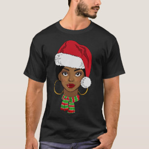 Schwarzer afroamerikanischer Weihnachtsmann Afro W T-Shirt