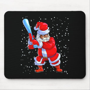 Schwarzer afroamerikanischer Weihnachtsmann Baseba Mousepad