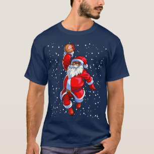Schwarzer afroamerikanischer Weihnachtsmann Basket T-Shirt