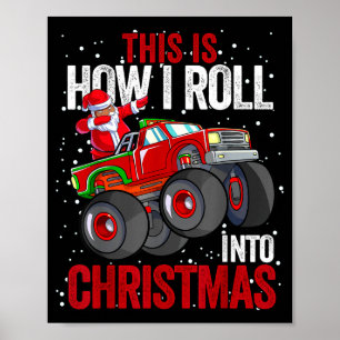 Schwarzer afroamerikanischer Weihnachtsmann-Monste Poster
