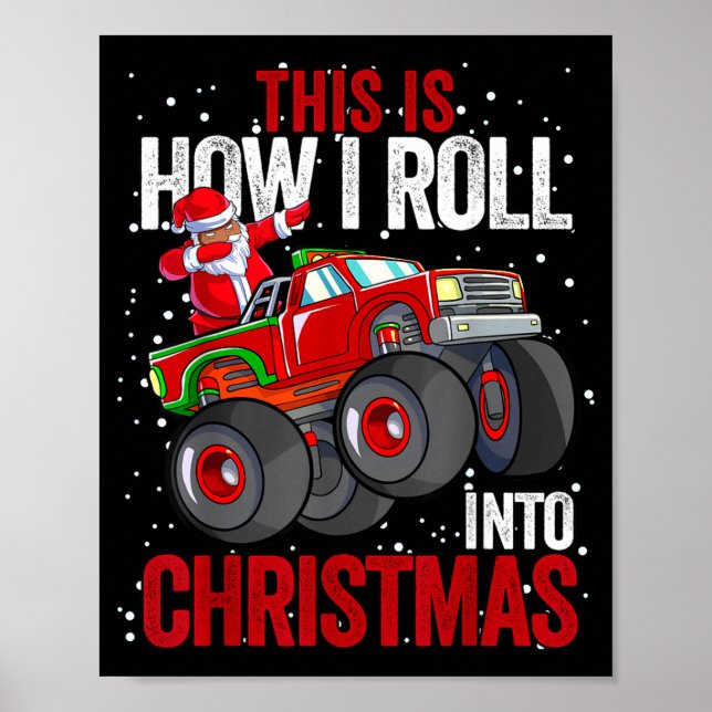 Schwarzer afroamerikanischer Weihnachtsmann-Monste Poster (Vorne)
