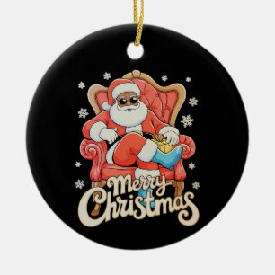 Schwarzer afroamerikanischer Weihnachtsmann Weihna Keramik Ornament