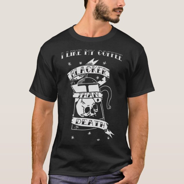 Schwarzer als Todeskaffee Hand Dragon Tattoo T-Shirt (Vorderseite)