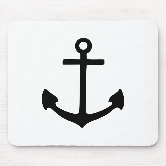 Schwarzer Anker Mousepad (Vorne)