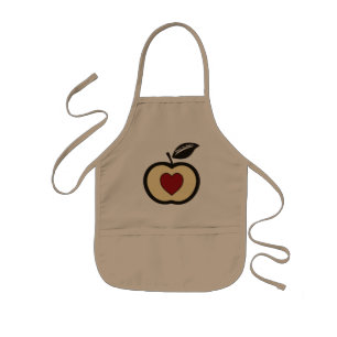Schwarzer Apfel + rotes Herz Logo Essen zum Wachse Kinderschürze