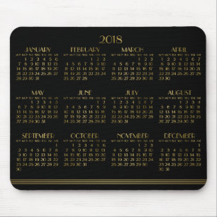 Schwarzer Art Deco Gold Jahreskalender 2018 Mauspa Mousepad