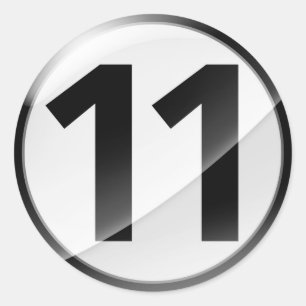 Schwarzer Aufkleber der Nr. 11