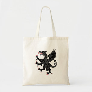 Schwarzer aufsteigender Drache Tragetasche