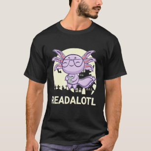Schwarzer Axolotl-Pet-Read-Book Ambystoma Mexikani T-Shirt