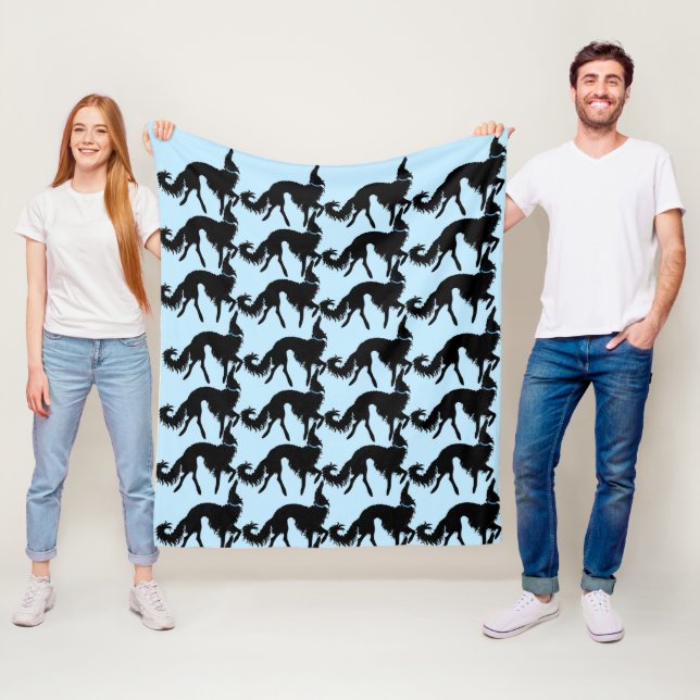 Schwarzer Ballettborzoi-Druck-Plüsch-FleeceThrow Fleecedecke (Beispiel)