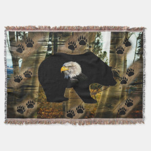 Schwarzer Bär Adlerbär Paw Prinz Wilderness Decke