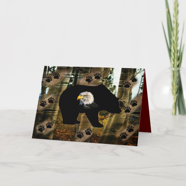 Schwarzer Bär Adlerbär Paw Prinz Wilderness Karte (Vorderseite)