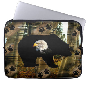 Schwarzer Bär Adlerbär Paw Prinz Wilderness Laptopschutzhülle