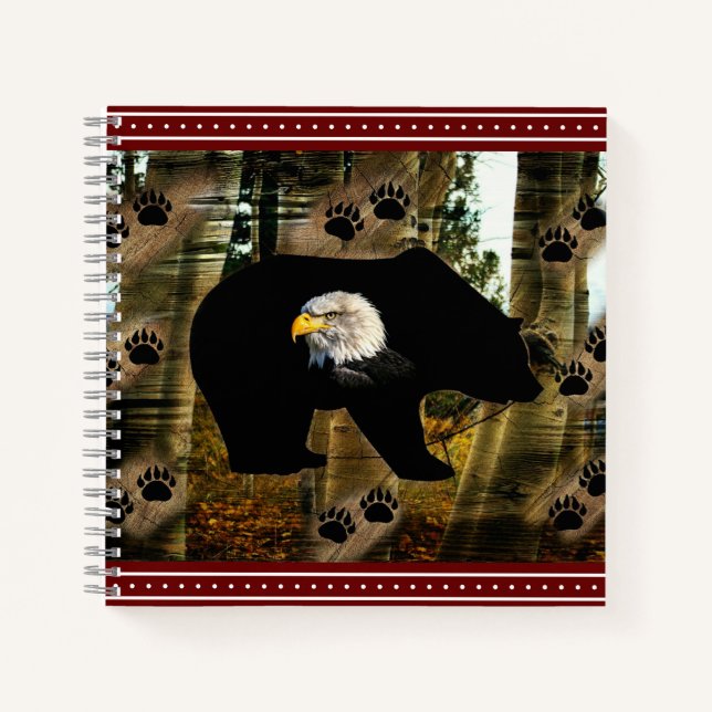 Schwarzer Bär Adlerbär Paw Prinz Wilderness Notizbuch (Vorderseite)