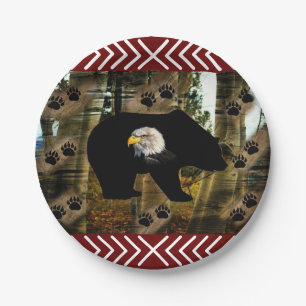 Schwarzer Bär Adlerbär Paw Prinz Wilderness Pappteller