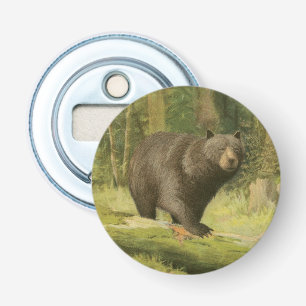 Schwarzer Bär, der auf einen Baum-Stamm tritt Flaschenöffner