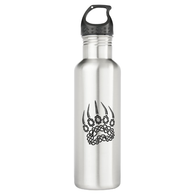 Schwarzer Bär Edelstahlflasche (Vorderseite)