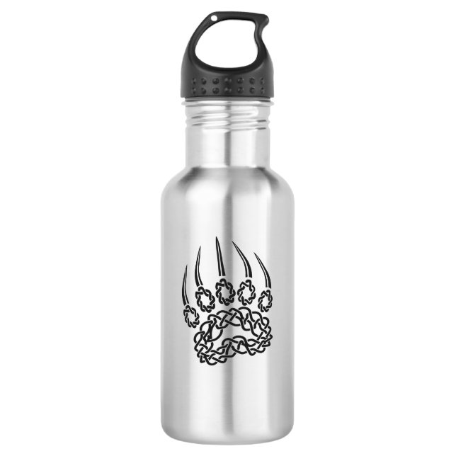 Schwarzer Bär Edelstahlflasche (Vorderseite)