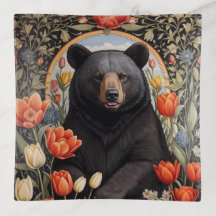 Schwarzer Bär farbenfrohe Tulip-Blume