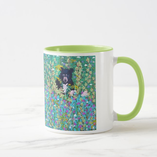 Schwarzer Bär im Beeren-Flecken Tasse (Rechts)