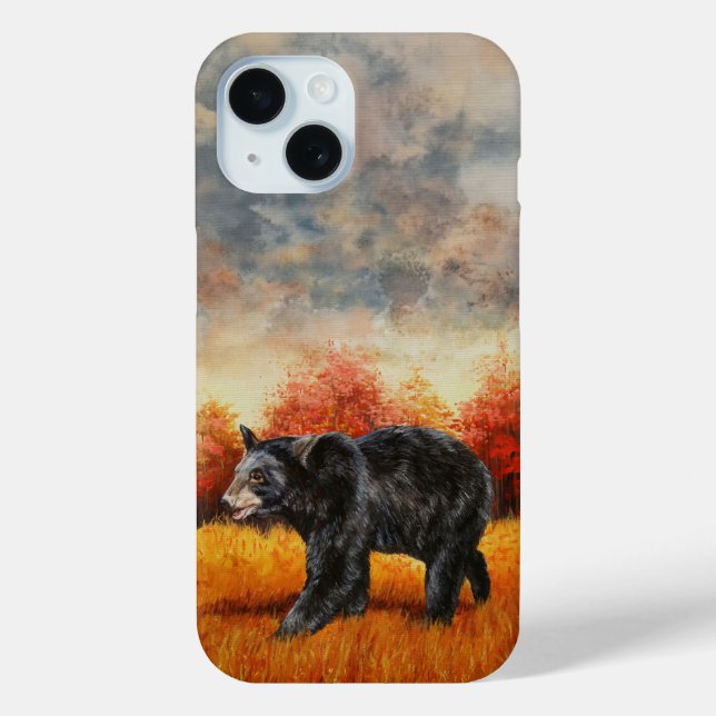 Schwarzer Bär im Herbstwald Case-Mate iPhone Hülle (Rückseite)