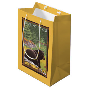 Schwarzer Bär im Wald - Berg-Bäcker, Washington Mittlere Geschenktüte