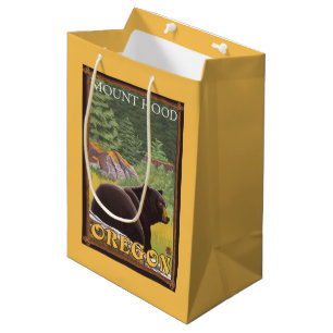 Schwarzer Bär im Wald - Berg-Haube, Oregon Mittlere Geschenktüte