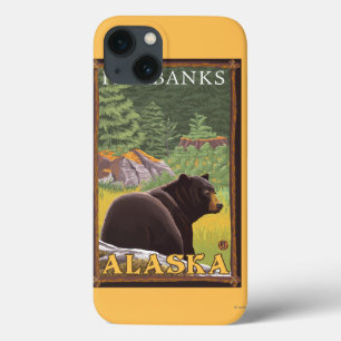 Schwarzer Bär im Wald - Fairbanks, Alaska Case-Mate iPhone Hülle