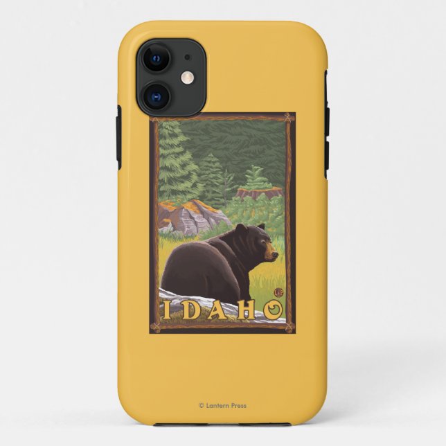 Schwarzer Bär im Wald - Idaho Case-Mate iPhone Hülle (Rückseite)